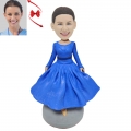 Dancer in Blue Dress Custom Bobblehead