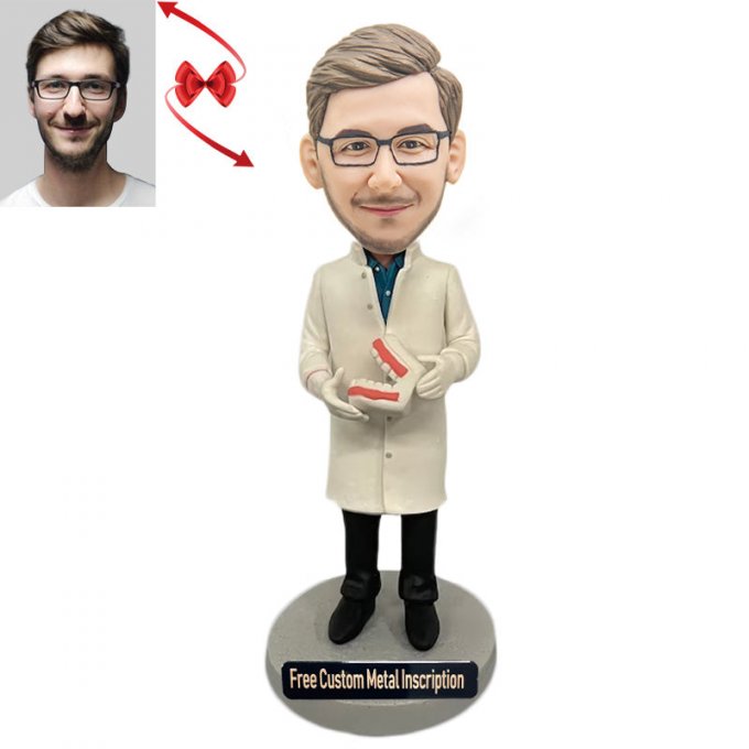 Dentist Custom Bobblehead with Free Metal Inscription