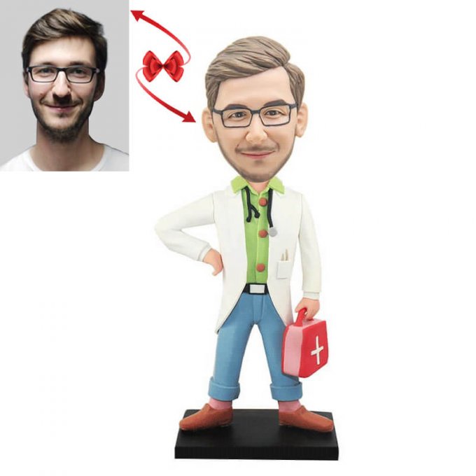 Doctor Carrying A Medicine Chest Custom Bobblehead