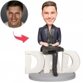 Domineering Dad Custom Bobblehead with Engraved Text