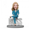 Domineering Lady Boss WORLD BEST BOSS Custom Bobblehead with Engraved Text