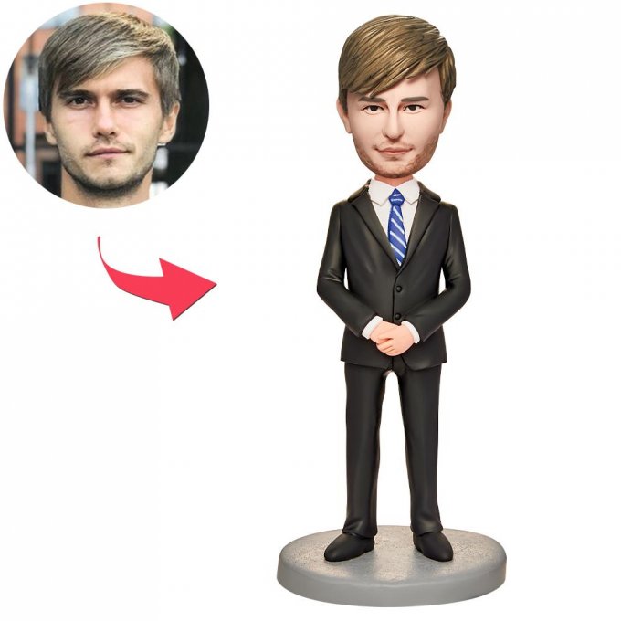 Dress Formally Business Man Custom Bobblehead With Engraved Text