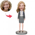 Dress Formally Business Woman Custom Bobblehead With Engraved Text