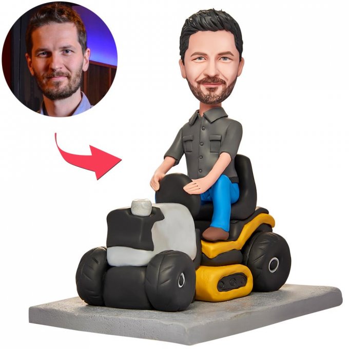 Driving Man Custom Bobblehead With Engraved Text