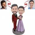 Elegant Wedding of Newlyweds Custom Bobblehead