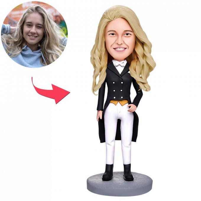 Equestrian Custom Bobblehead With Engraved Text