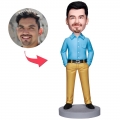 Executive Man In Yellow Pants Custom Bobblehead With Engraved Text