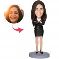 Executive Woman Custom Bobblehead With Engraved Text