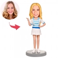 Fashion Girl In Dress Custom Bobblehead With Engraved Text