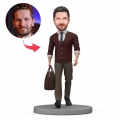 Fashionable Man Custom Bobblehead Holding Bag