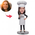 Female Chef Cook For You Custom Bobblehead With Engraved Text