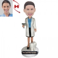 Female Dentist Custom Bobblehead with Free Metal Inscription