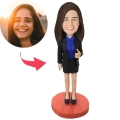 Female Executive Custom Bobblehead With Engraved Text