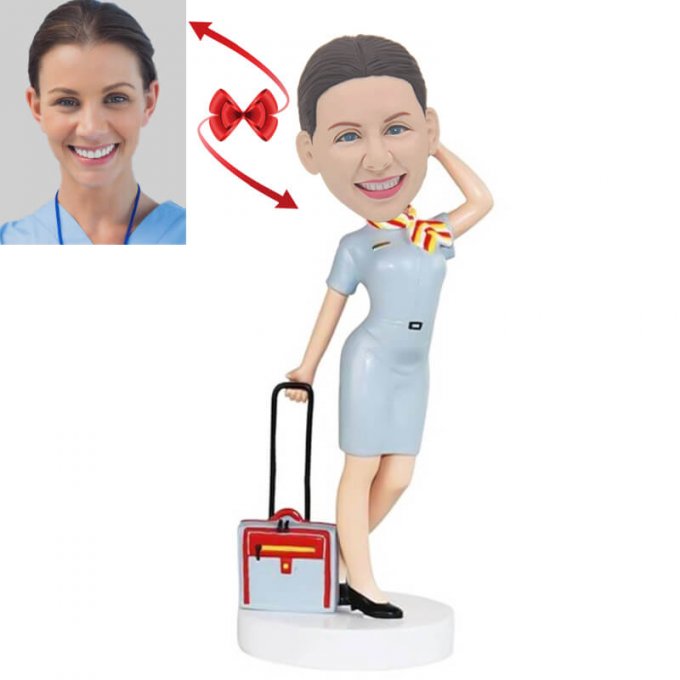 Female Flight Attendants Custom Bobblehead