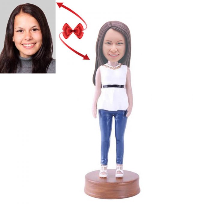 Female Going Out On The Town Custom Bobblehead