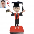 Female Graduate with Diplomas In Hand Custom Bobblehead