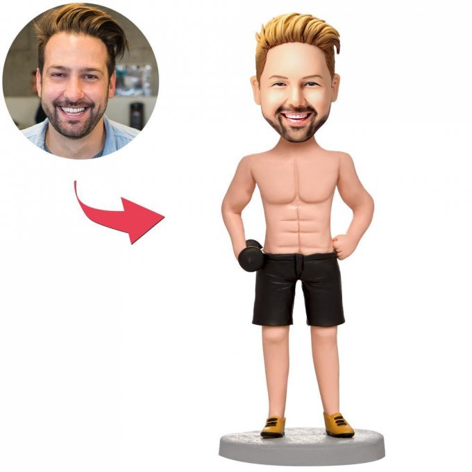 Fitness Man Custom Bobblehead With Engraved Text