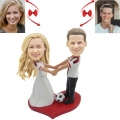 Football Fan Couple Custom Bobbleheads