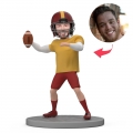 Football Player Custom Bobblehead Player Preparing to Pass The Ball