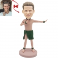 Funny Male Hula Hawaiian Custom Bobblehead