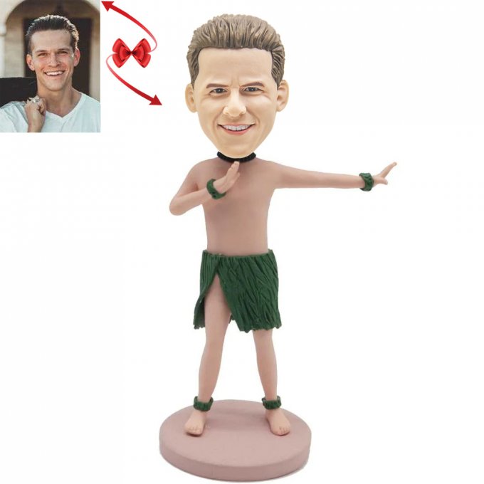 Funny Male Hula Hawaiian Custom Bobblehead