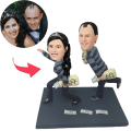 Funny Robbers Couple Custom Bobblehead With Engraved Text