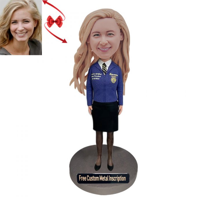 Gentlewomen Custom Bobblehead with Free Metal Inscription