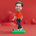 Gift For Him Custom Bobblehead Golf Course Man With Engraved Text