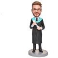 Graduation Boy Holding Certificate Custom Bobblehead With Engraved Text