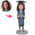 Graduation Girl Thanks Parents Custom Bobblehead With Engraved Text