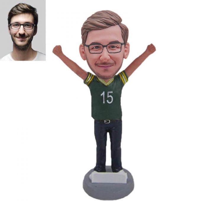 Green Bay Packers Football Fan Custom Bobblehead