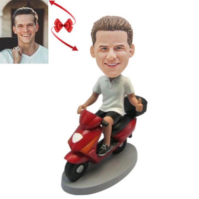 Guy On A Motorcycle Custom Bobblehead