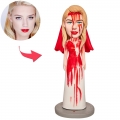 Halloween Gift Bloodstained Garment Bride Custom Bobblehead with Engraved Text