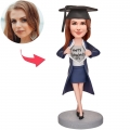 Happy Graduation Cool Girl Custom Bobblehead With Engraved Text