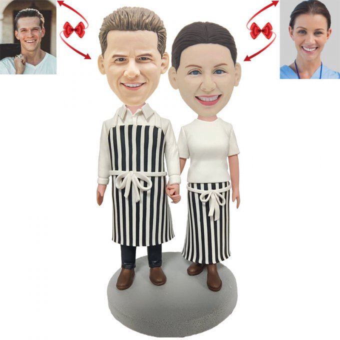 Happy Kitchen Couple Custom Bobblehead