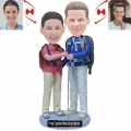 Hiking Couple Custom Bobblehead with Free Metal Inscription