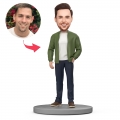 Jacket And Black Pants Custom Bobblehead With Engraved Text