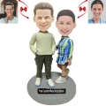 Leisure couple Custom Bobblehead with Free Metal Inscription