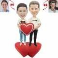 Love Lock With Heart Couple Custom Bobbleheads