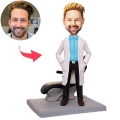 Male Dentist And Chair Custom Bobblehead With Engraved Text