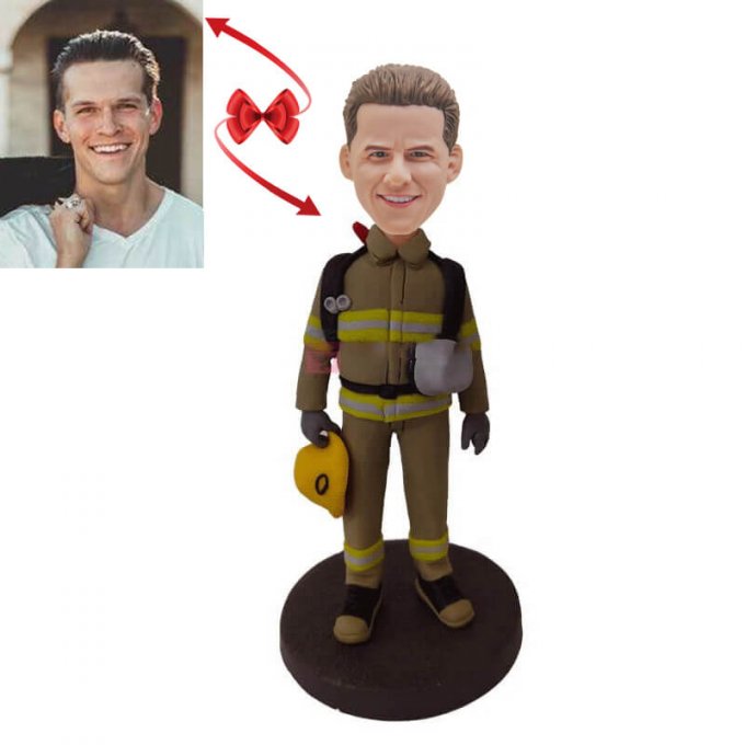 Male Firefighter Firemen Custom Bobblehead