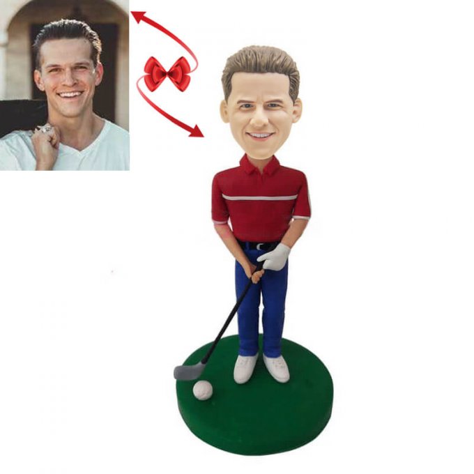 Male Golf Player Custom Bobblehead