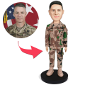 Male Soldier Custom Bobblehead With Engraved Text