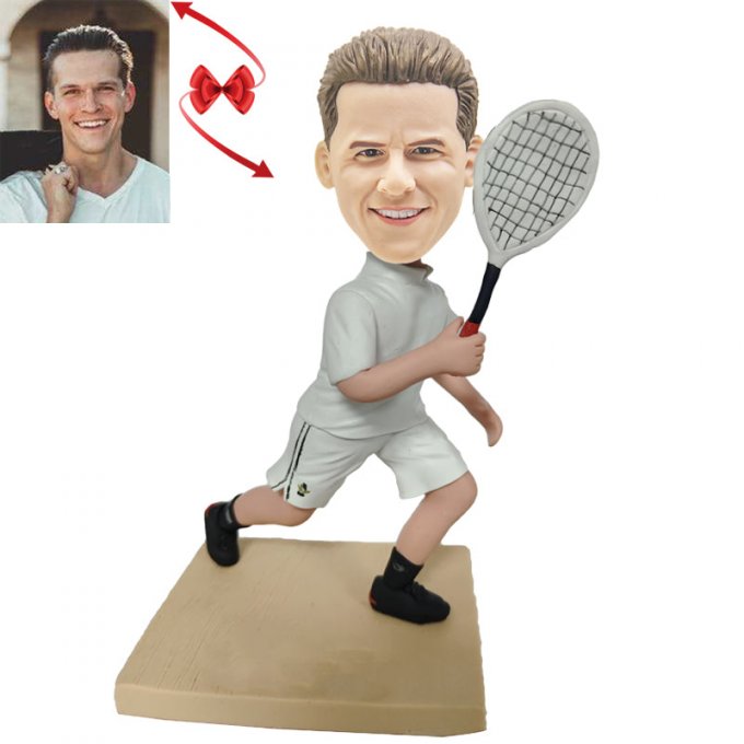 Man Playing Tennis Custom Bobblehead