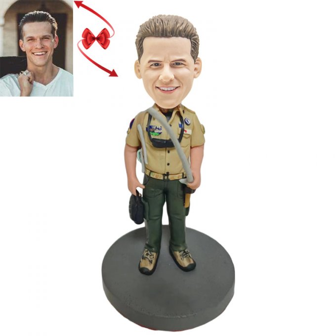 Man with Fishing Equipment Custom Bobblehead