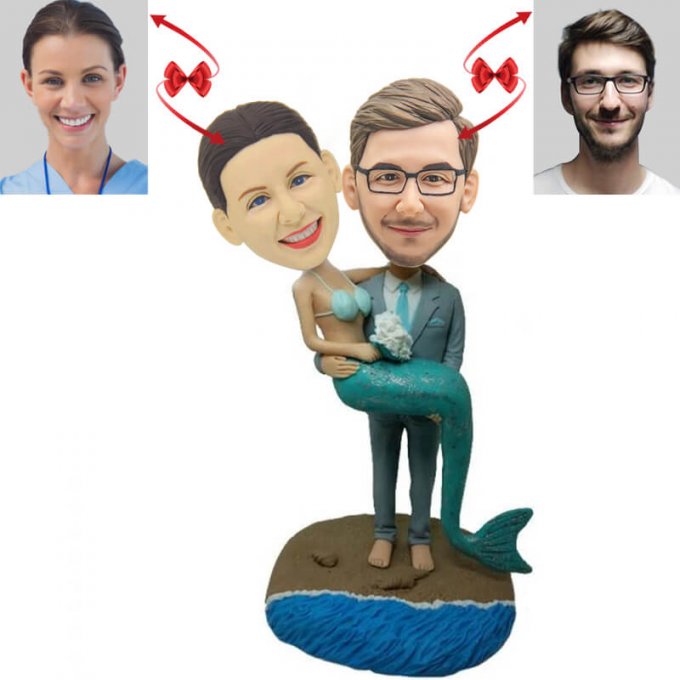 Mermaid Couple Custom Bobblehead