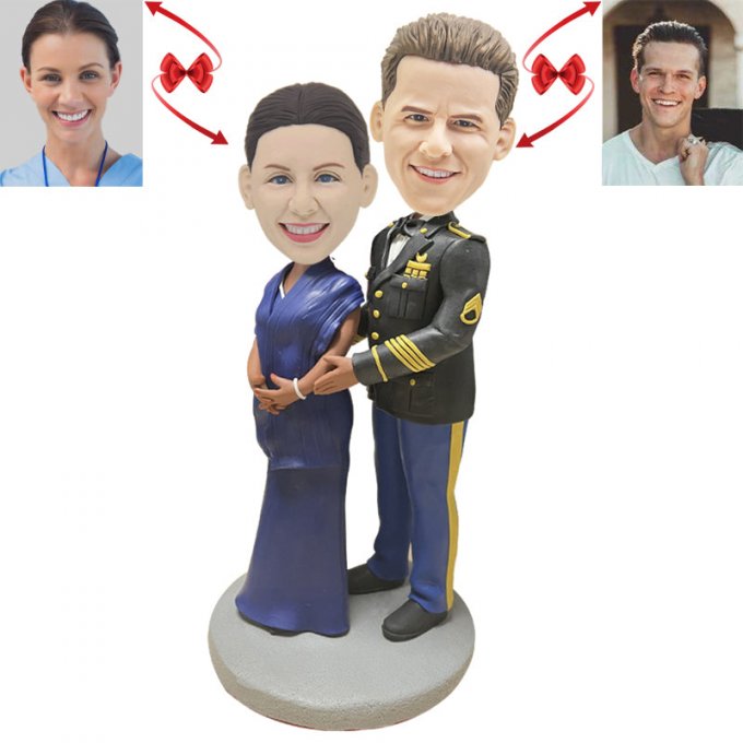 Military Couple Custom Bobblehead