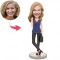 Modern Business Women Custom Bobblehead With Engraved Text