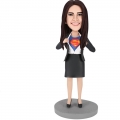 Mother's Day Gift - Office Superwoman B Popular Custom Bobblehead With Engraved Text