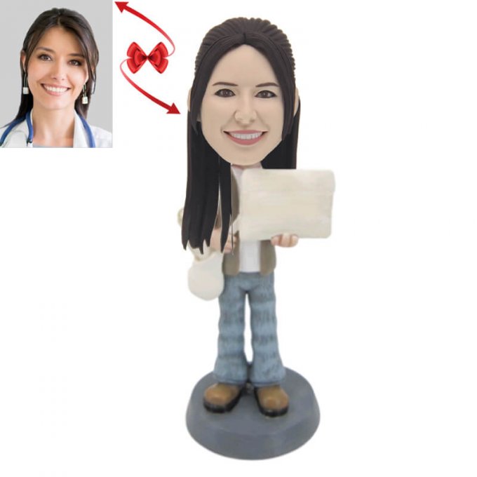 Newspaper Girl Custom Bobblehead